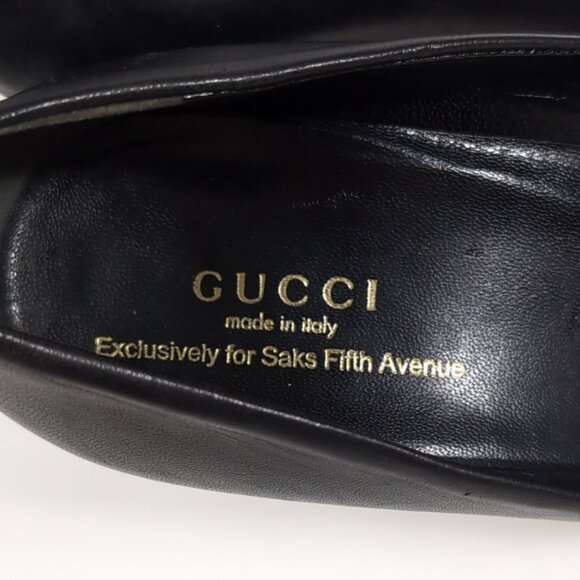 Gucci Black Pumps Size 39 Womens 9 Black Calfskin Platform Square Toe Pumps - Picture 6 of 8